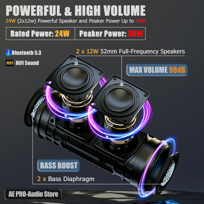 Altavoz portátil con Bluetooth - Portable Bluetooth Speaker Waterproof Ipx7 reseña y precio