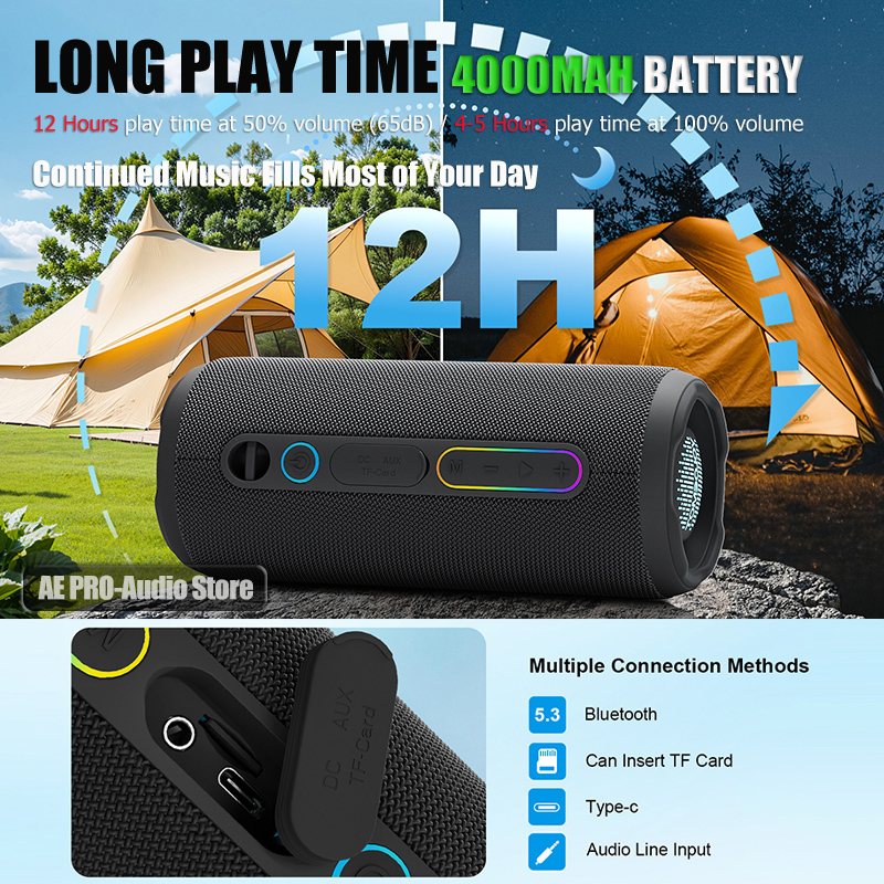 Altavoz portátil con Bluetooth - Portable Bluetooth Speaker Waterproof Ipx7 reseña y precio
