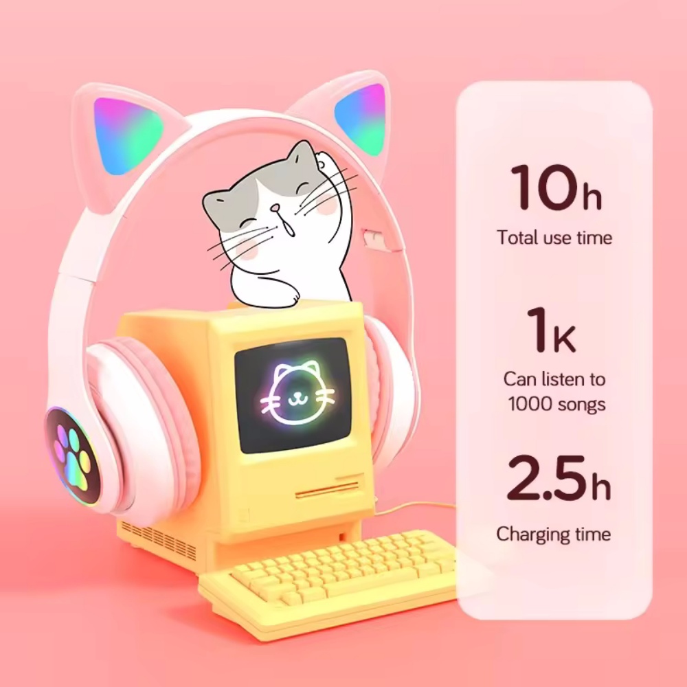 Auriculares inalámbricos plega - Cat Ear Bluetooth Headset Led reseña y precio