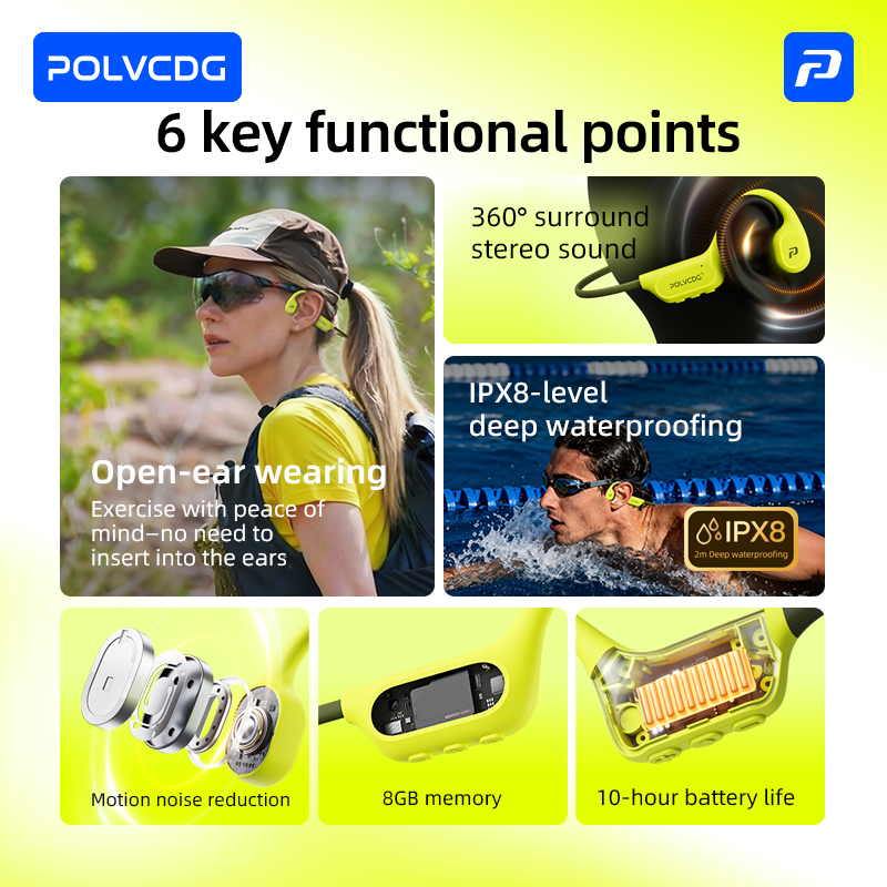 POLVCDG Audífonos Deportivos d - Bone Conduction Running Headphones reseña y precio